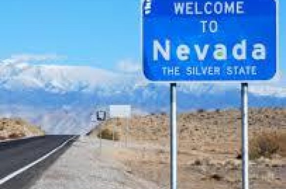 Sign welcoming drivers to Nevada